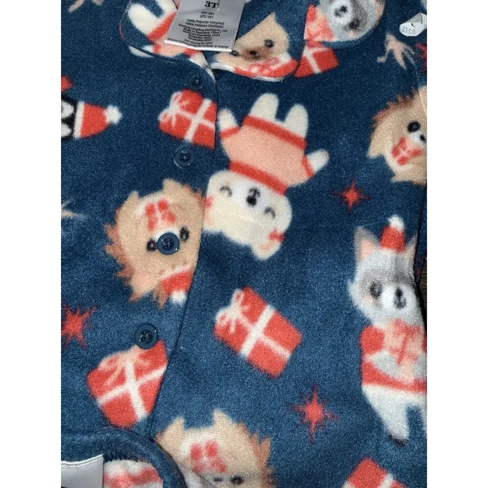 Merry Moments Kids Toddler Pajama Set Size 3T Gifts Bears Cute Blue Buttons